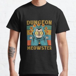 Dungeon Meowster Funny Nerdy-Gamer Cat-D20 Dice RPG Classic T-Shirt RB0801 product Offical Saying Shirt Merch