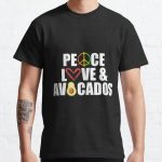 Peace Love And Avocados Funny Avocado Classic T-Shirt RB0801 product Offical Saying Shirt Merch