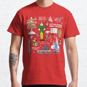 Buddy the Elf collage, Red background Classic T-Shirt RB0801 product Offical Saying Shirt Merch